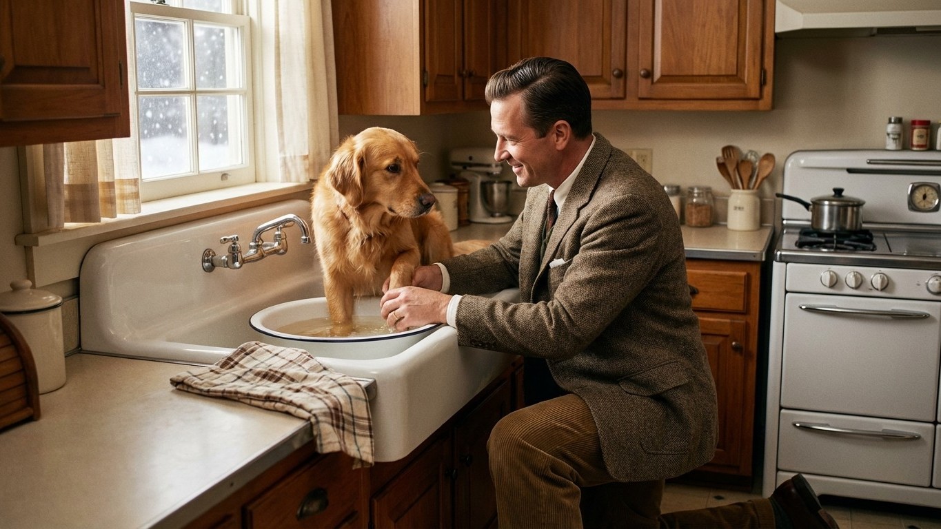 Le geste oublié que faisaient nos grands-parents après chaque promenade hivernale pour protéger les coussinets de leur chien