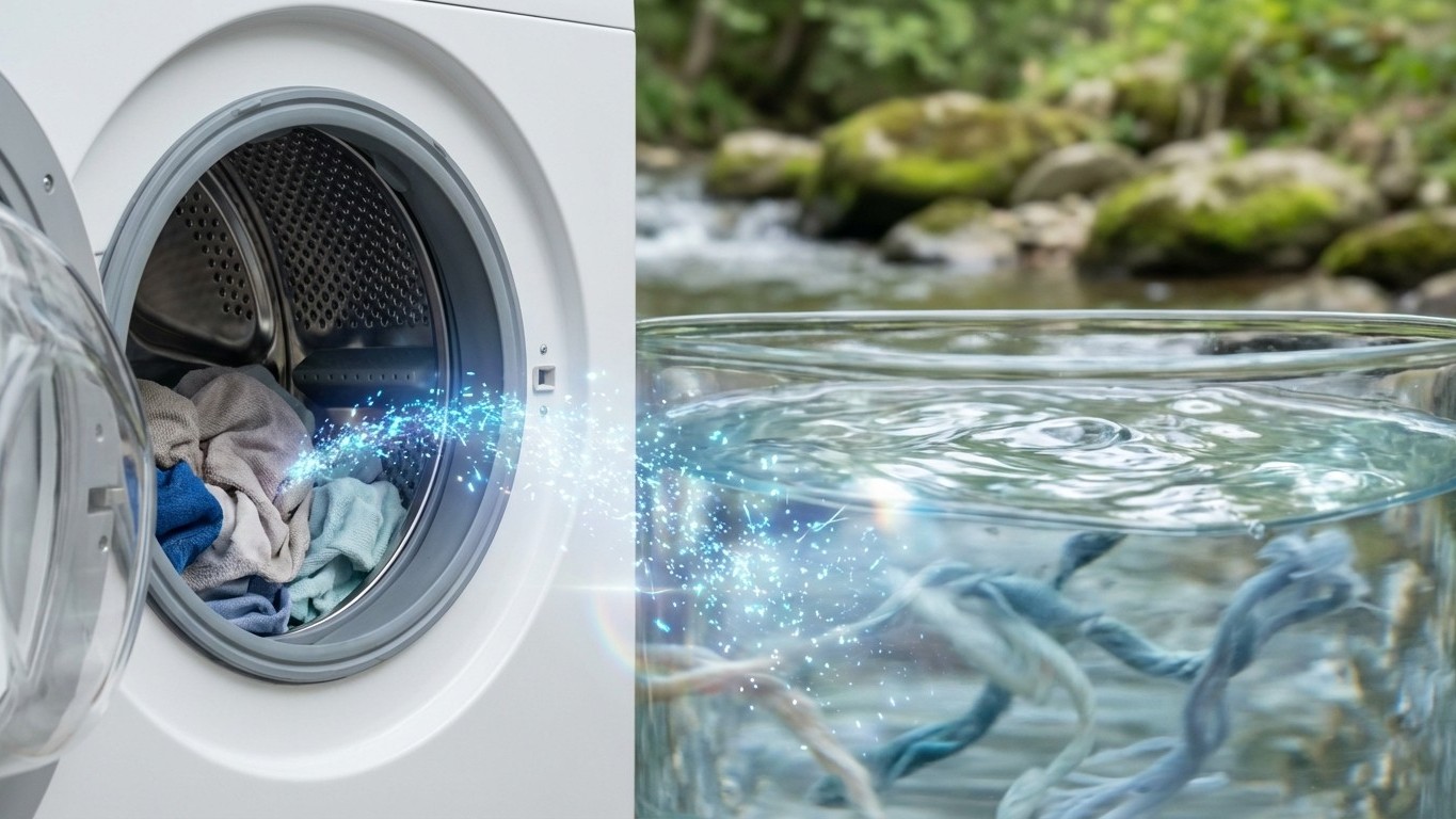 Cette pollution invisible s’échappe de votre machine à chaque lavage