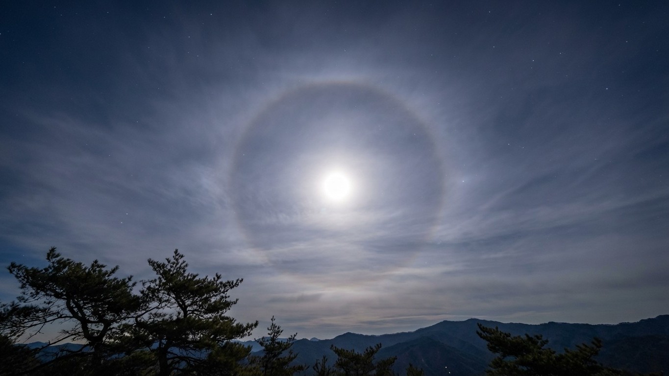 Halo autour de la Lune : signification, cristaux de glace et météo à venir
