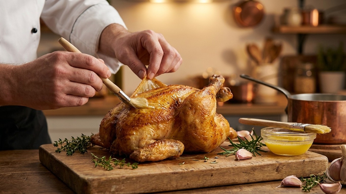 L’ingrédient tout simple que les chefs ajoutent pour un poulet rôti (vraiment) juteux