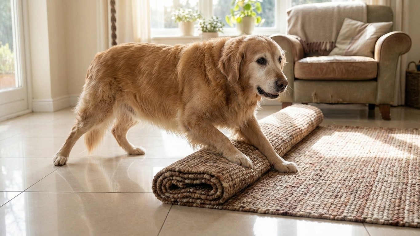 « Il glissait de plus en plus sur le carrelage » : ce petit changement à la maison qui a tout arrangé pour mon chien senior