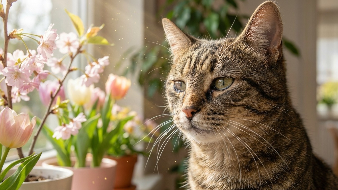 « Je pensais qu'il avait un rhume » : ce signe printanier chez le chat cache en fait une allergie sérieuse