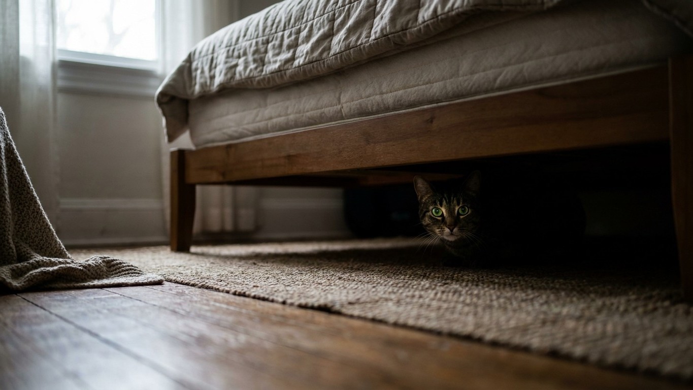 « Je pensais qu'il voulait juste être tranquille » : quand votre chat se cache soudain sous le lit pendant des jours, il v...