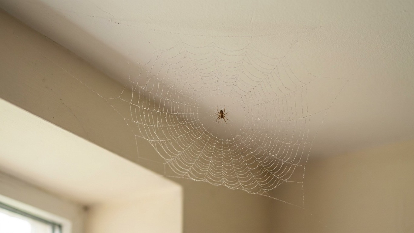 Mon voisin laisse toujours une toile intacte dans l'angle de son plafond et ce n'est pas par flemme