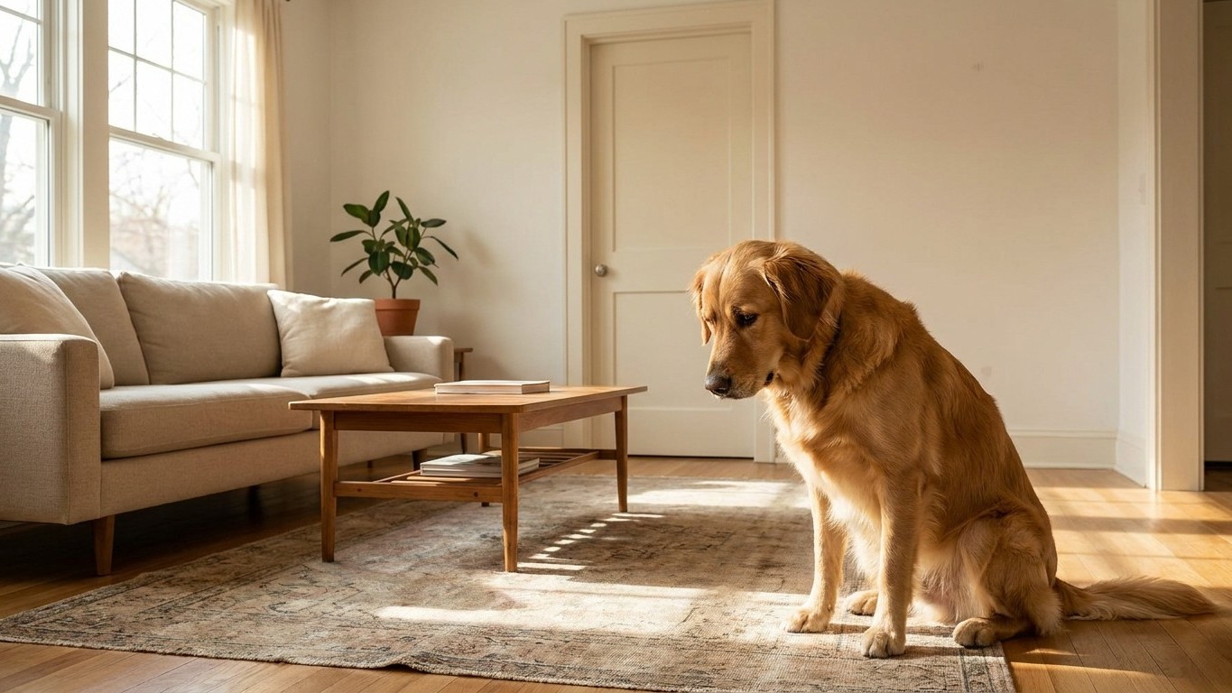On s'obstine tous à trouver ça touchant quand le chien nous suit de pièce en pièce, alors que c'est ce qu'il n'arrive plus...