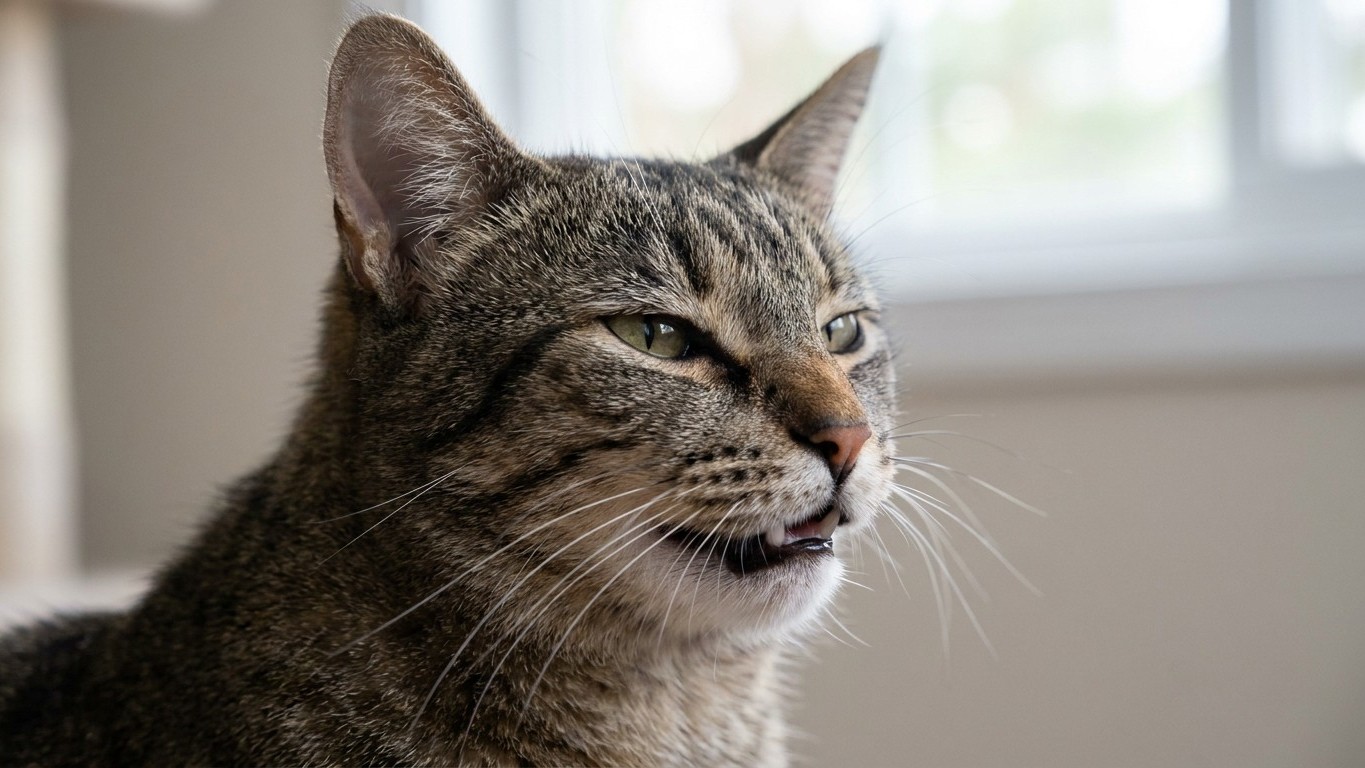 Votre chat se fige la bouche entrouverte devant une odeur inconnue : ce n'est pas une nausée, c'est ce qu'il essaie de lir...