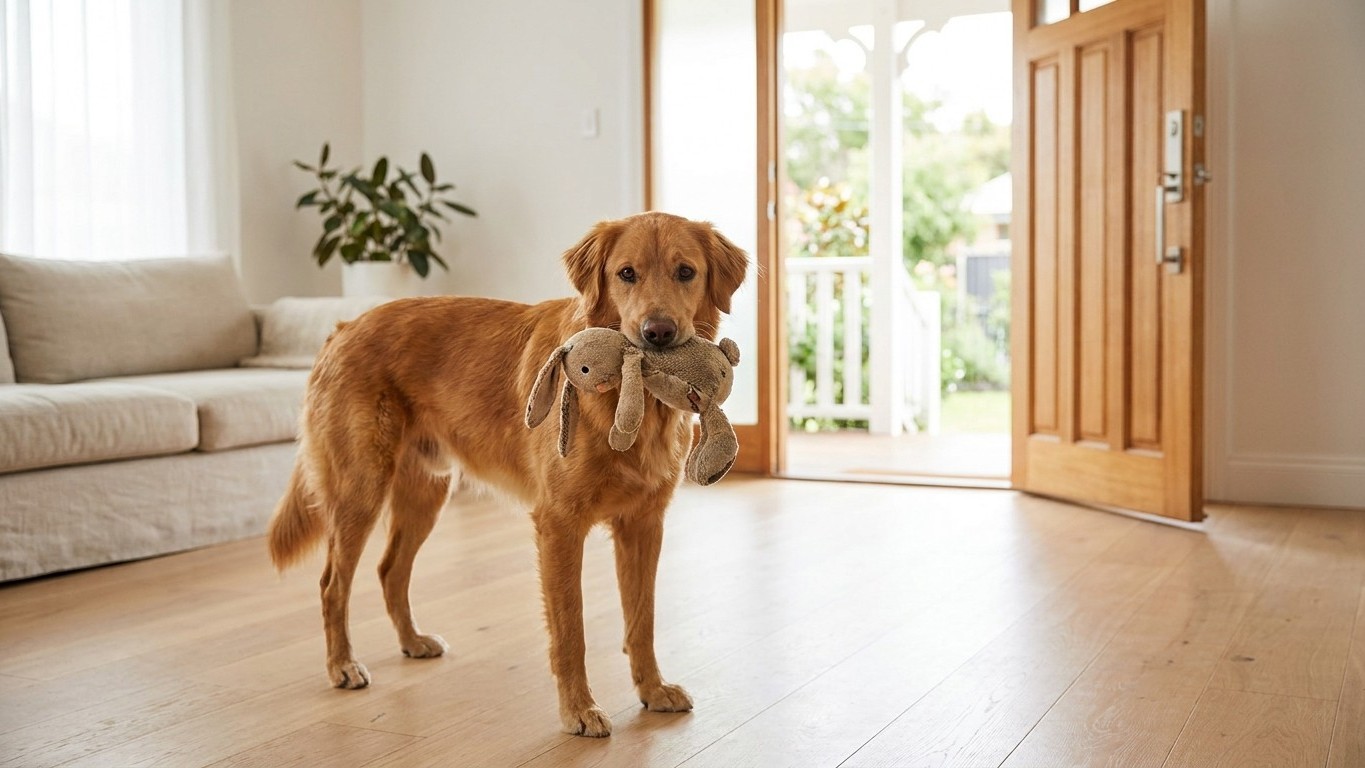 Votre chien saisit son jouet dès l'ouverture de la porte ? Ce n'est pas une offrande, c'est un signal qu'il s'envoie à lui...