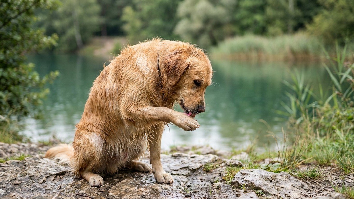 Votre chien se lèche longuement le pelage après le bain dans l'étang : ce n'est pas l'eau qu'il avale, c'est ce qui flotta...