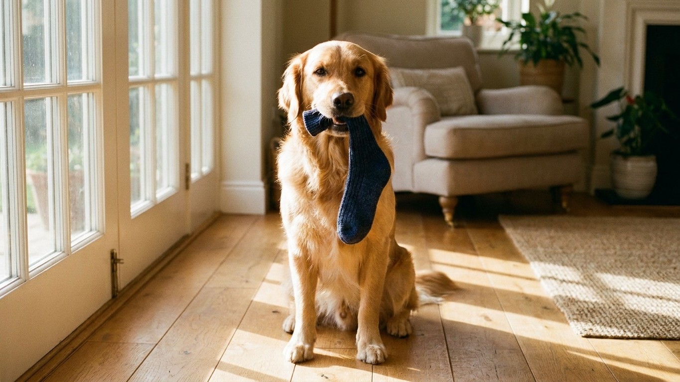 Votre chien vous vole vos chaussettes et vous trouvez ça drôle : les comportementalistes y lisent un tout autre message